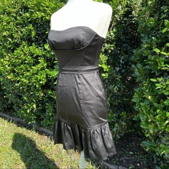 BCBG Black Strapless Cocktail Dress 4 - Picture 8 of 13